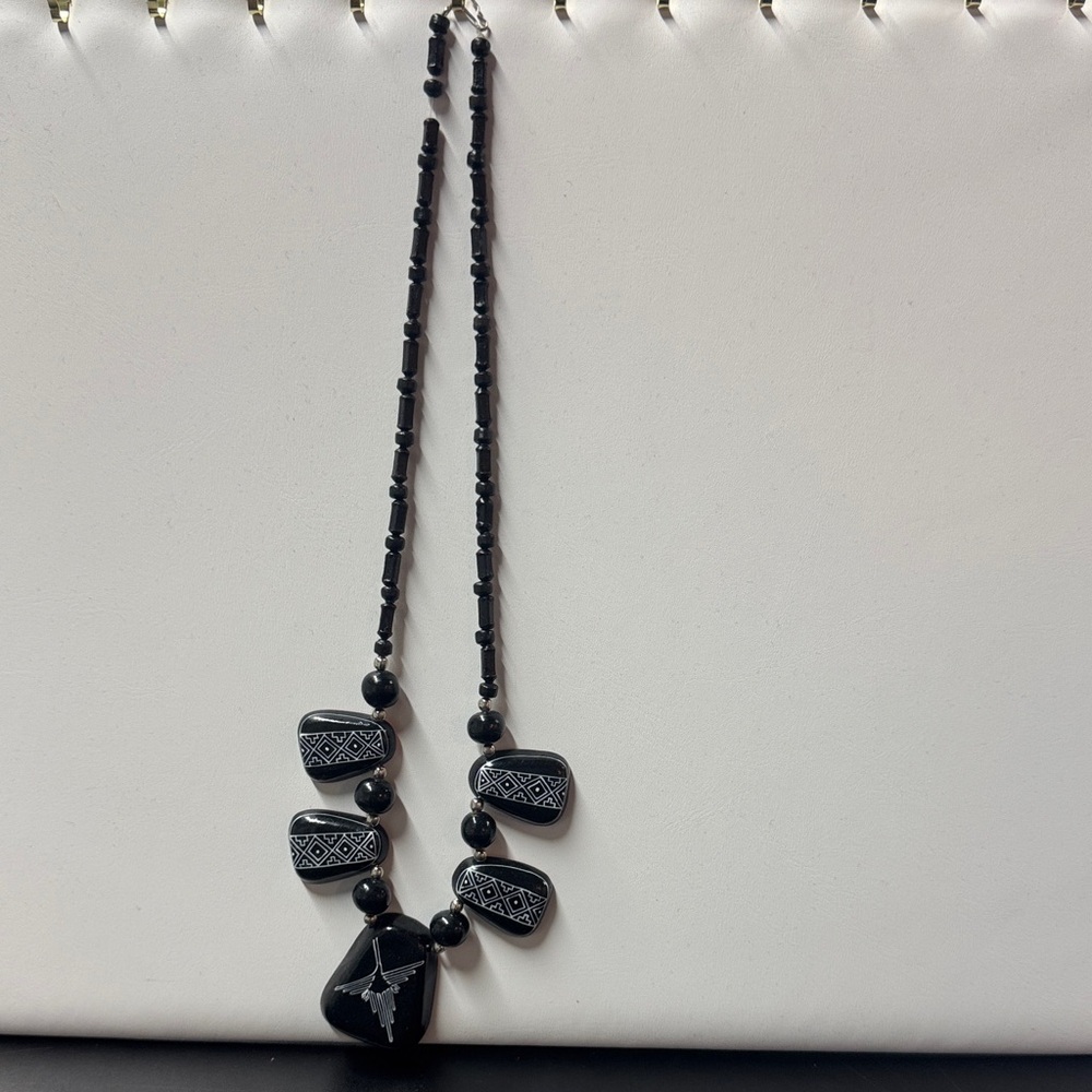 Elegant Black Beaded Necklace